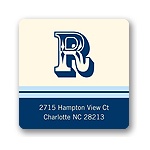 Simple Monogram -- Blue Address Label