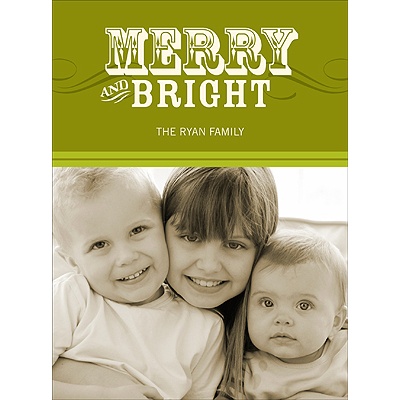 Simply Merry in Green -- Holiday Photo Cards