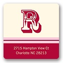 Simple Monogram -- Red Address Label