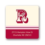 Simple Monogram -- Red Address Label