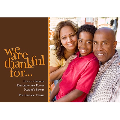 We Are Thankful -- Photo Thanksgiving Card