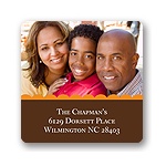 Scalloped -- Brown Photo Address Label