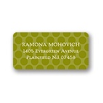 Modern Dots -- Green Address Label