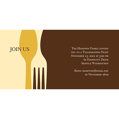 Dig In -- Brown Thanksgiving Invitation