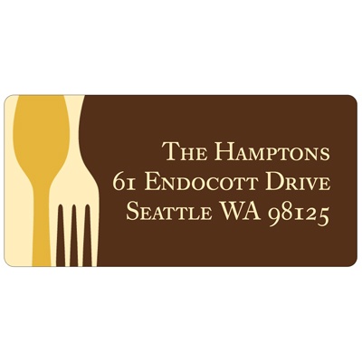 Dig In -- Brown Address Label