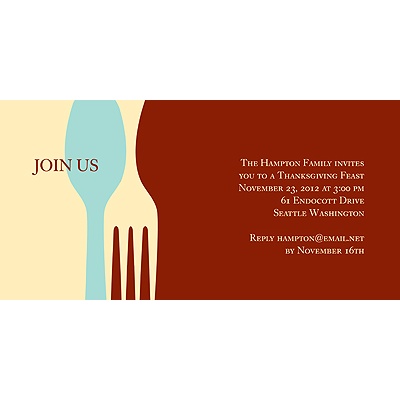 Dig In -- Red Thanksgiving Invitation