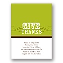 Simple Thanks -- Green Thanksgiving Invitation