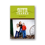 Simple Thanks -- Green Photo Thanksgiving Card
