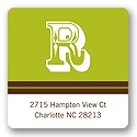 Simple Monogram -- Green Address Label