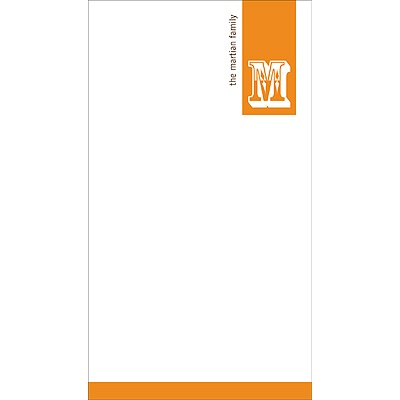 Simple Monogram -- Orange Personalized Note Card