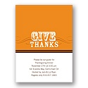 Simple Thanks -- Orange Thanksgiving Invitation