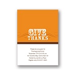 Simple Thanks -- Orange Thanksgiving Invitation