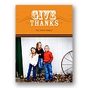 Simple Thanks -- Orange Photo Thanksgiving Card