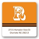 Simple Monogram -- Orange Address Label