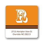 Simple Monogram -- Orange Address Label
