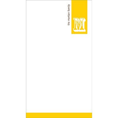 Simple Monogram -- Yellow Personalized Note Card