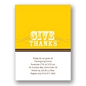 Simple Thanks -- Yellow Thanksgiving Invitation