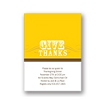 Simple Thanks -- Yellow Thanksgiving Invitation