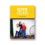 Simple Thanks -- Yellow Photo Thanksgiving Card