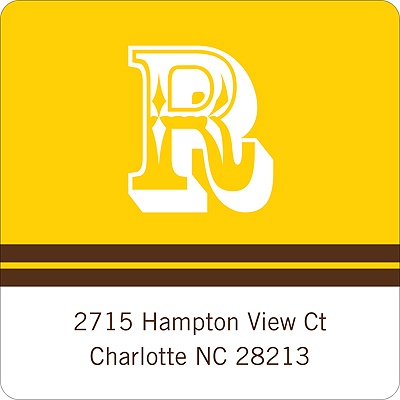 Simple Monogram -- Yellow Address Label