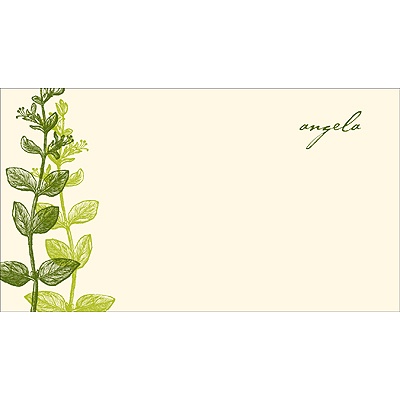 Elegant -- Green Personalized Note Card