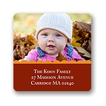 Scalloped -- Red Photo Address Label