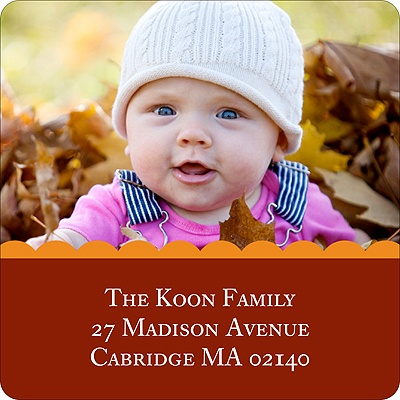 Scalloped -- Red Photo Address Label