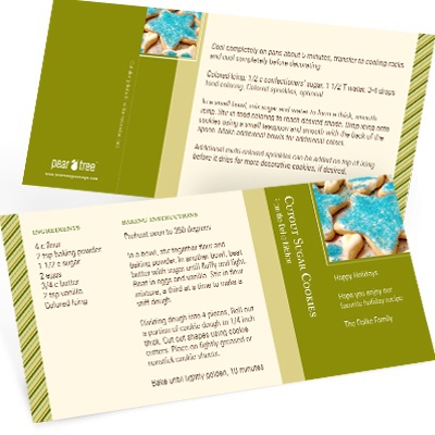 Holiday Recipe in Green -- Holiday Photo Cards