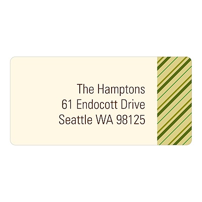 Thin Stripes -- Green Address Label