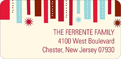 Christmas Ribbon - Christmas Address Label