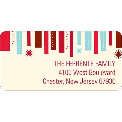 Christmas Ribbon -- Christmas Address Label