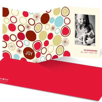Circular Bursts -- Trifold Photo Christmas Card