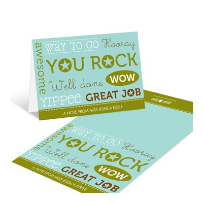 Positivity -- Aqua Personalized Note Card