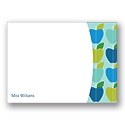 Mod Apples -- Blue Personalized Note Card