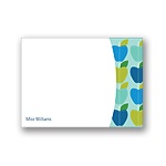 Mod Apples -- Blue Personalized Note Card