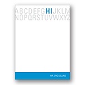 Alphabet Hello -- Blue Personalized Note Card