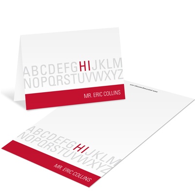 Lined Up Letters -- Personalized Teacher Notelettes