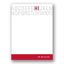 Alphabet Hello -- Red Personalized Note Card