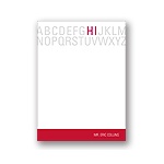 Alphabet Hello -- Red Personalized Note Card