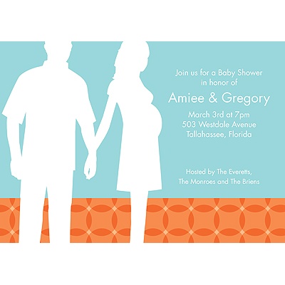 Togetherness -- Orange Baby Shower Invitations