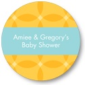 Circle Overlays in Yellow -- Baby Shower Favor Stickers