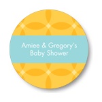 Circle Overlays in Yellow -- Baby Shower Favor Stickers