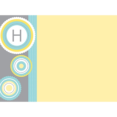 Scalloped Circles -- Personalized Note Card