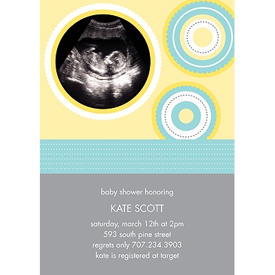 Ecard Baby Shower Invitations on Scalloped Circles    Baby Shower Invitations   Pear Tree Greetings