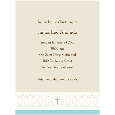 Circle of Faith -- Blue Baptism Invitations