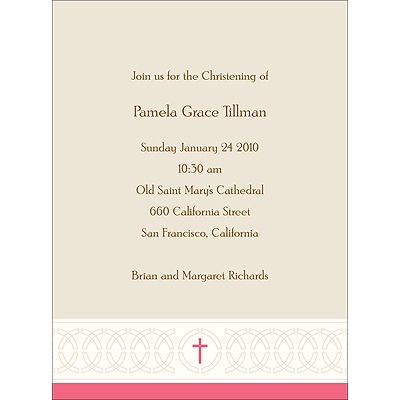 Circle of Faith -- Pink Baptism Invitations