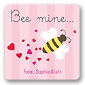 Bee Mine -- Valentine's Day Gift Tag Sticker