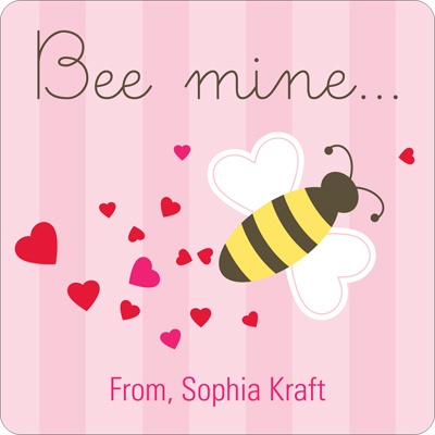 Bee Mine -- Valentine's Personalized Stickers