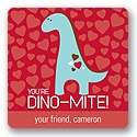 Dino-Mite -- Valentine's Day Gift Tag Sticker