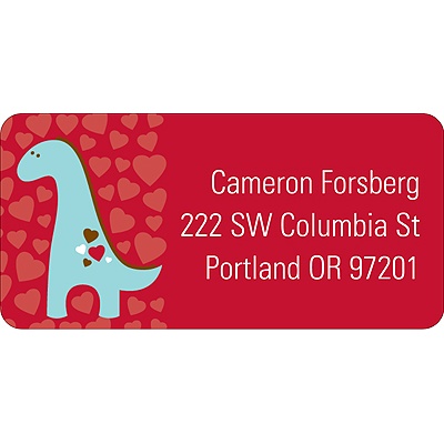 Dino-Mite -- Valentine's Day Address Label
